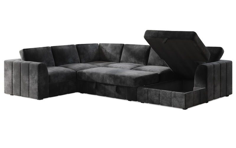 Seccional de 4 piezas Armfield con sofá cama desplegable y almacenamiento