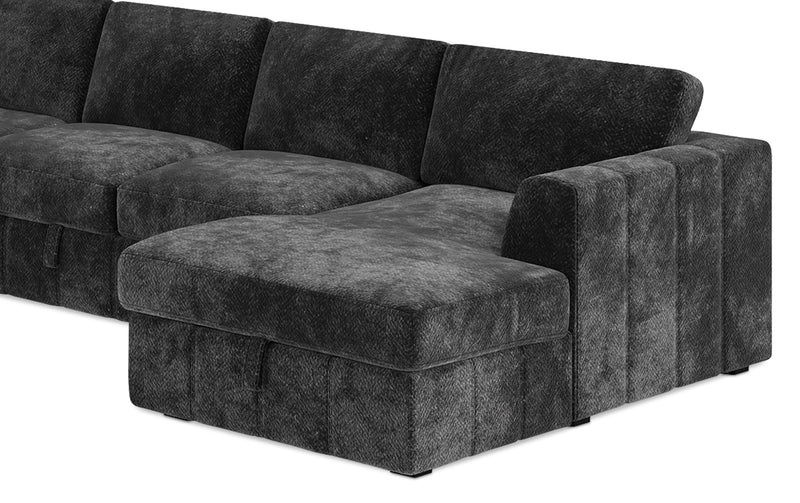 Seccional de 4 piezas Armfield con sofá cama desplegable y almacenamiento