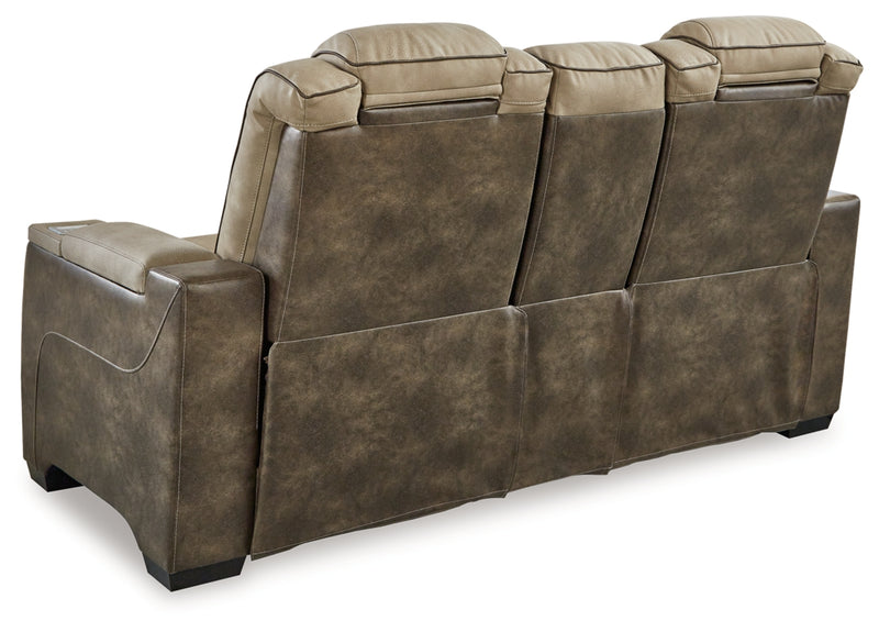 Next-Gen Durapella Power Reclining Loveseat/Console/Adjustable Headrest