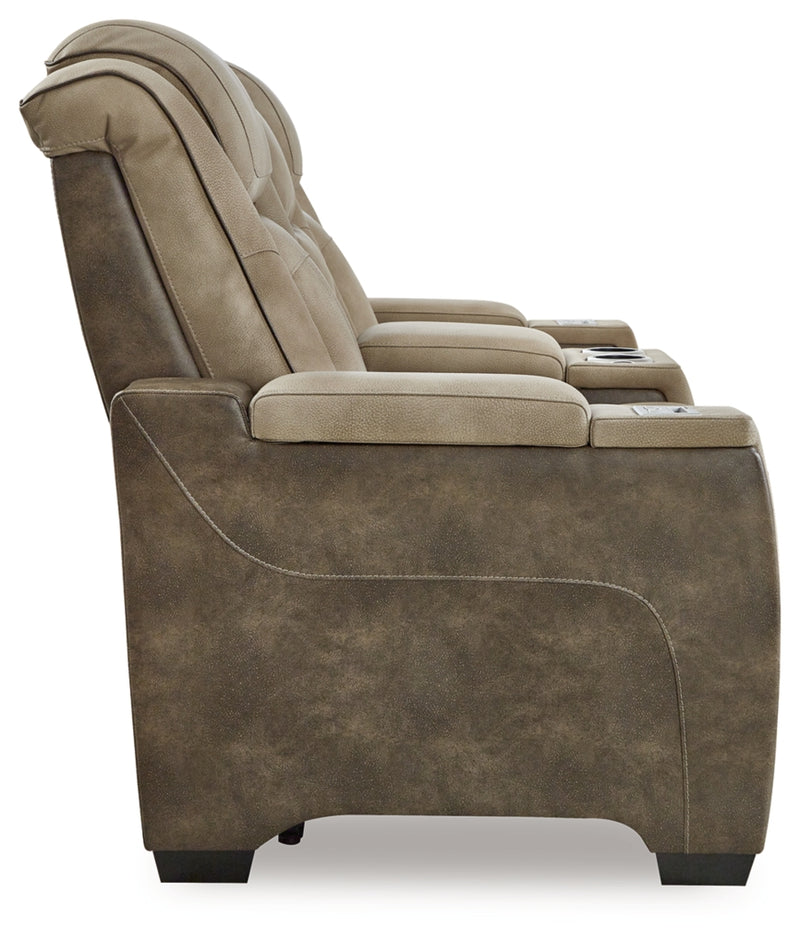 Next-Gen Durapella Power Reclining Loveseat/Console/Adjustable Headrest