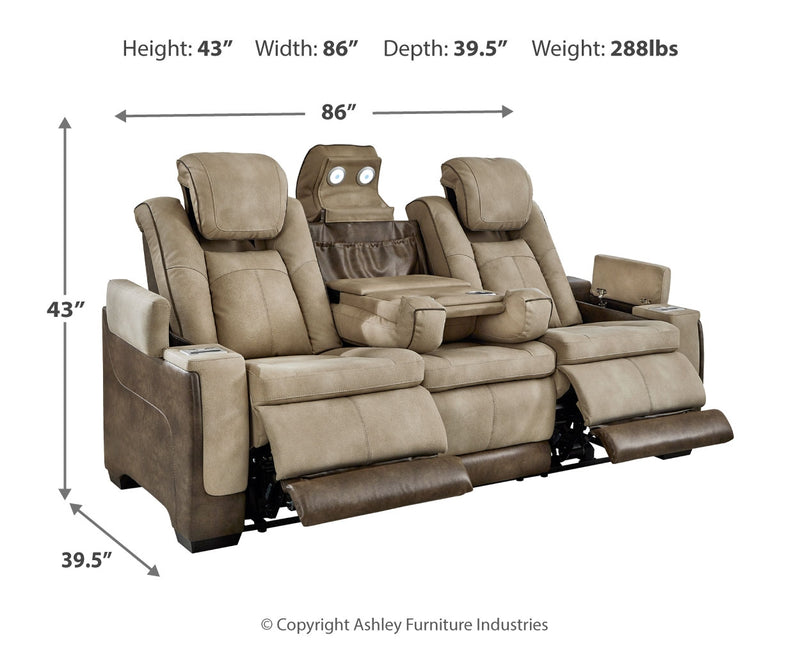 Next-Gen Durapella Power Reclining Sofa with Adjustable Headrest