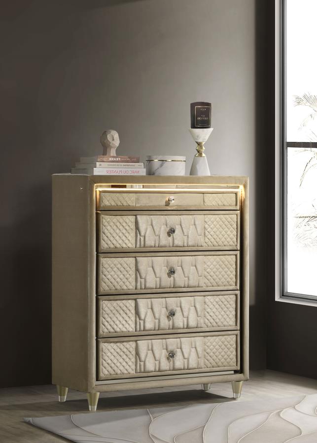 Lorient 5-drawer LED Chest of Drawers