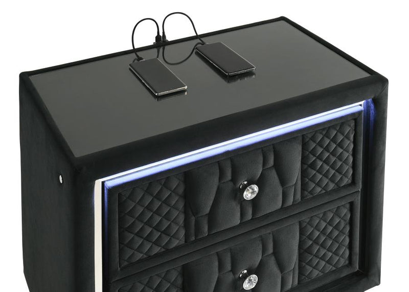 Lorient 2-drawer LED Nightstand with USB