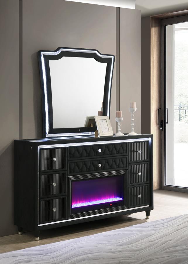 Lorient 8-drawer LED Flame Box Dresser