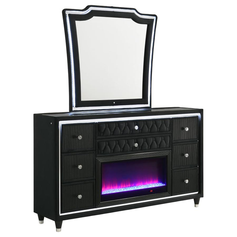 Lorient 8-drawer LED Flame Box Dresser