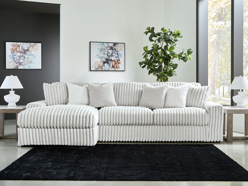 Estupendo sofá seccional de 2 piezas con chaise longue