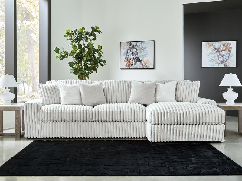 Estupendo sofá seccional de 2 piezas con chaise longue