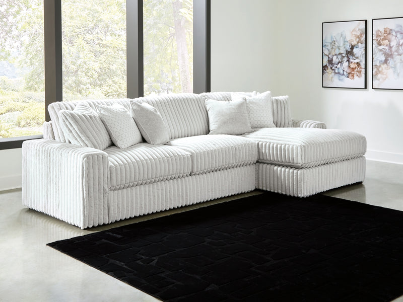 Estupendo sofá seccional de 2 piezas con chaise longue