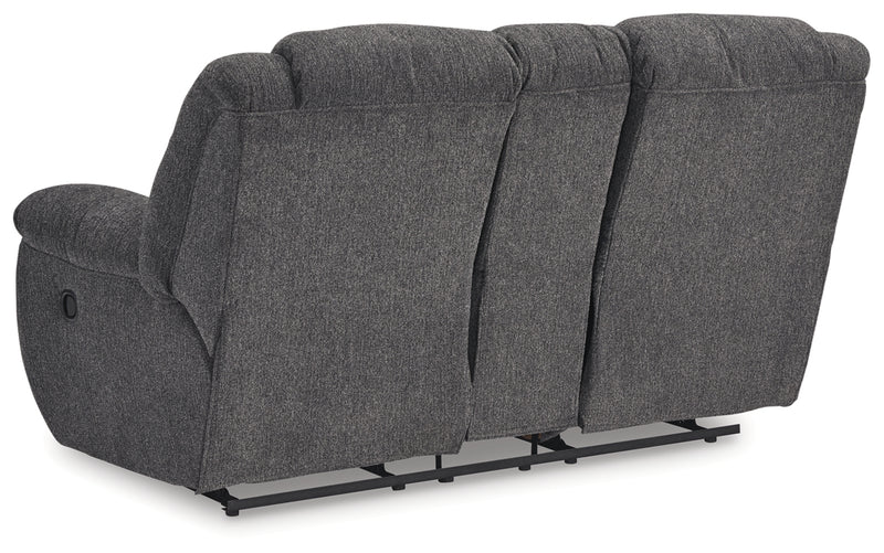 Sofá de dos plazas reclinable DBL Foreside con consola