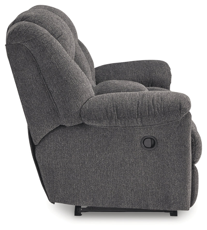 Sofá de dos plazas reclinable DBL Foreside con consola