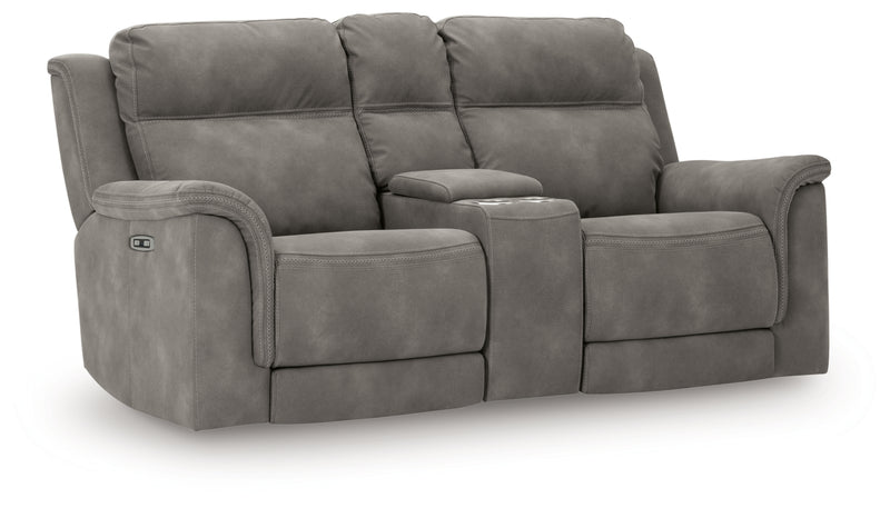 Next-Gen Durapella Power Reclining Loveseat/Console/Adjustable Headrest