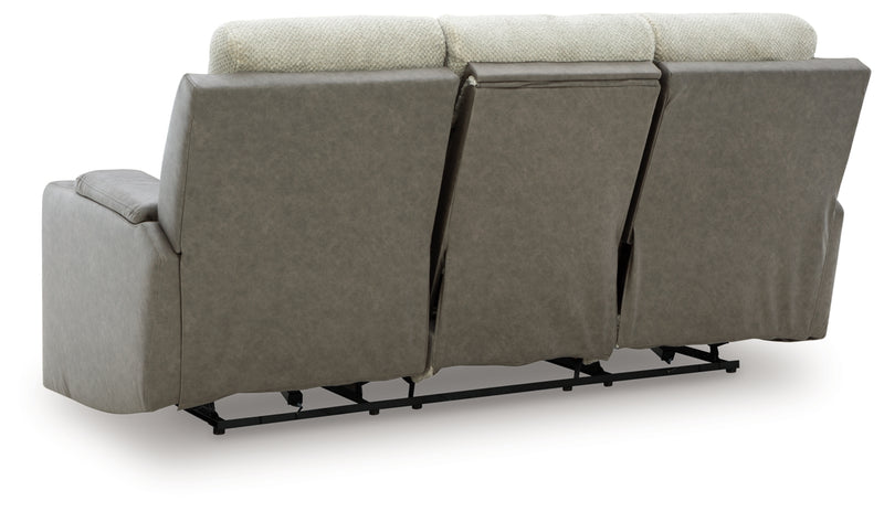Stately Check Power Reclining Sofa with Adjustable Headrest