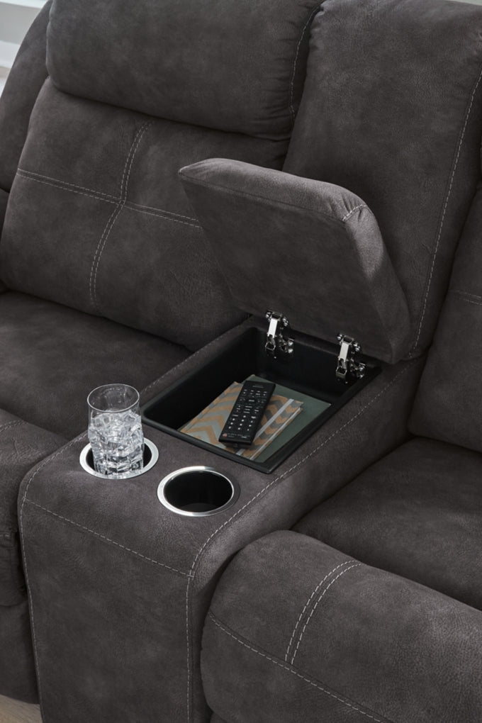 Sofá reclinable doble Brysonview con consola