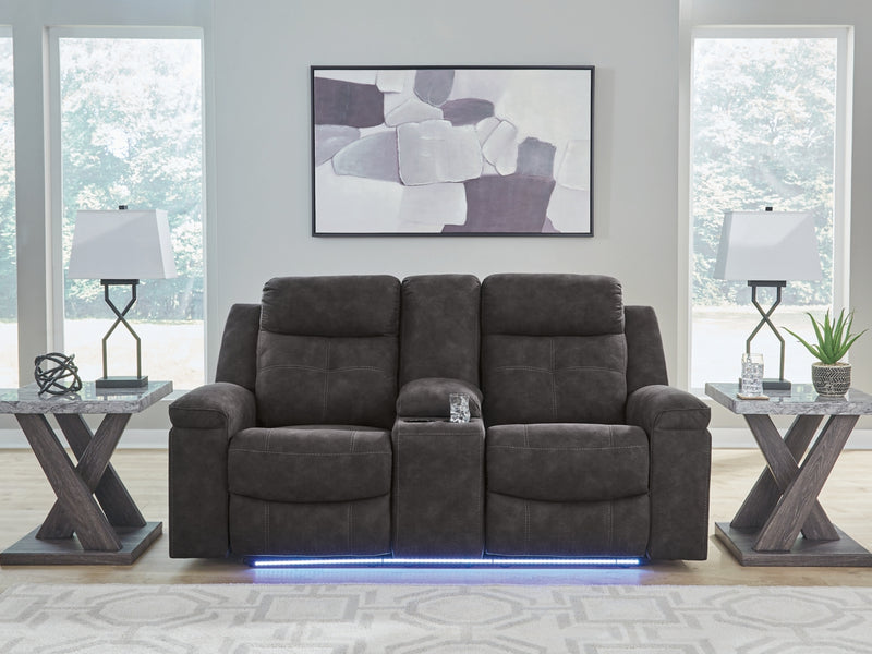 Sofá reclinable doble Brysonview con consola