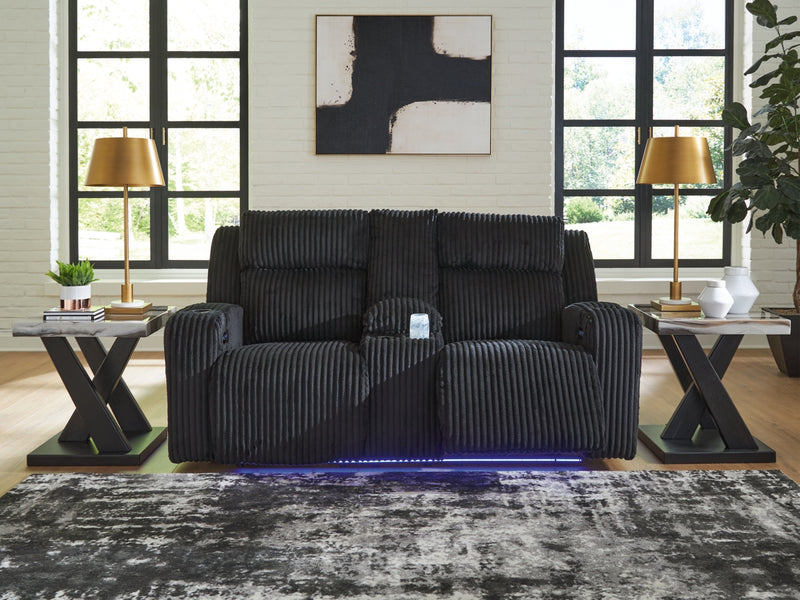 TwinBrooke Power Reclining Loveseat/Console/Adjustable Headrest
