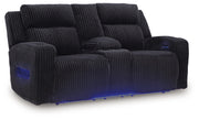 TwinBrooke Power Reclining Loveseat/Console/Adjustable Headrest