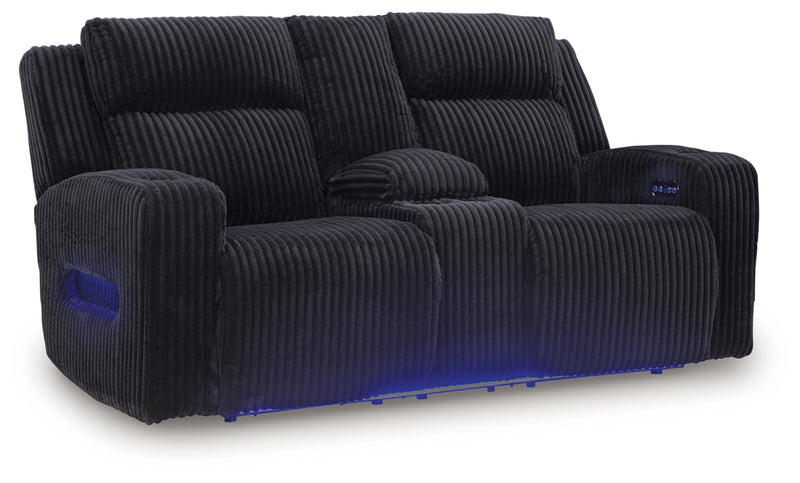 TwinBrooke Power Reclining Loveseat/Console/Adjustable Headrest