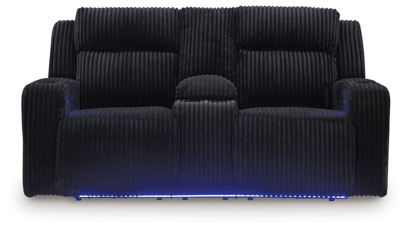 TwinBrooke Power Reclining Loveseat/Console/Adjustable Headrest