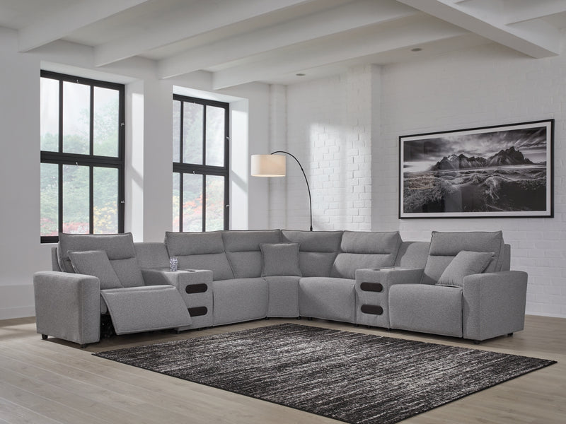 Seccional reclinable eléctrico Modmax II de 7 piezas con consolas de audio