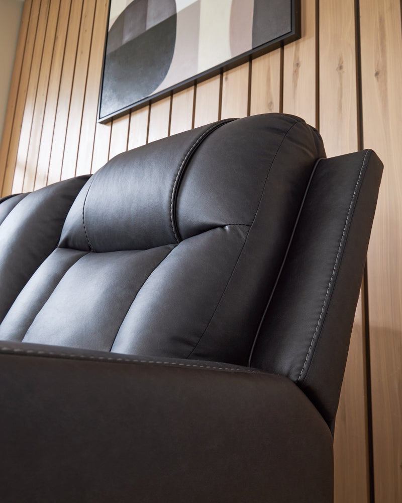 Juego de sala de estar Mackmenville con sofá reclinable y loveseat reclinable con consola