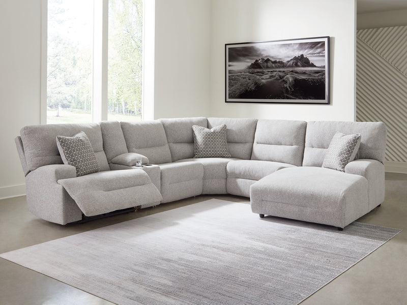 Sofá seccional reclinable eléctrico de 6 piezas Acklen Place con chaise longue