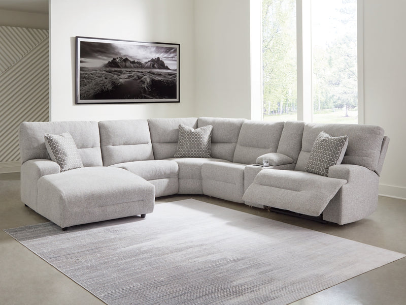 Sofá seccional reclinable eléctrico de 6 piezas Acklen Place con chaise longue