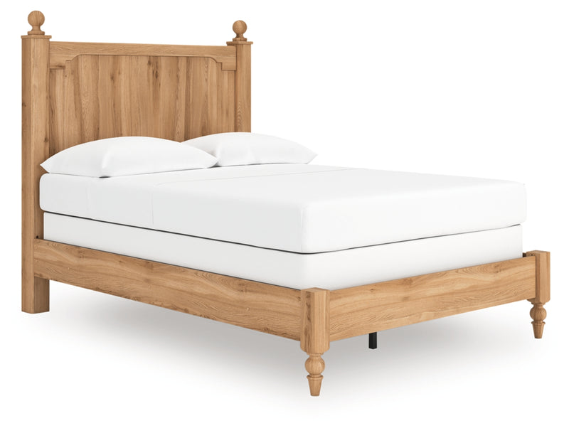 Cama de panel completo Aleaport con cómoda con espejo