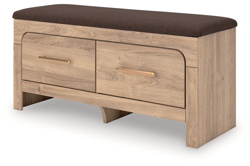 Banco de almacenamiento tapizado para dormitorio Hollymount