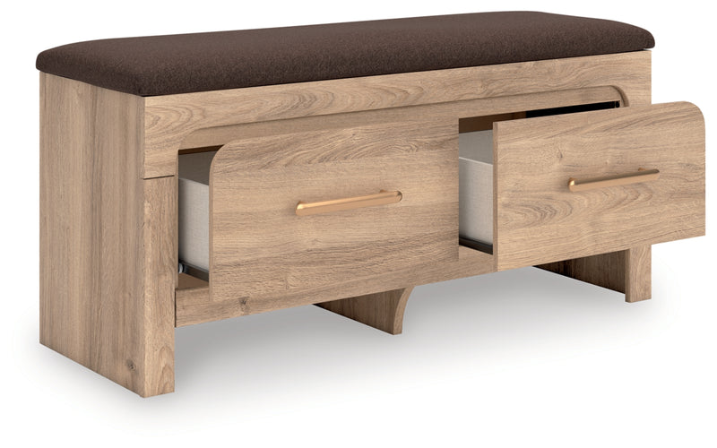 Banco de almacenamiento tapizado para dormitorio Hollymount
