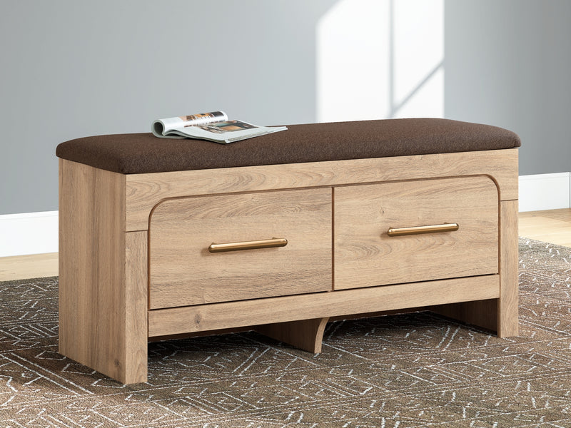Banco de almacenamiento tapizado para dormitorio Hollymount
