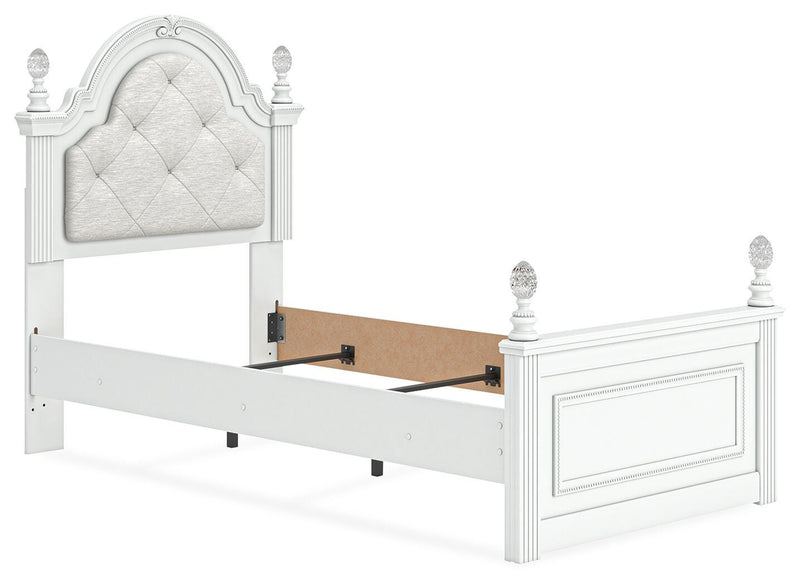 Juego de dormitorio de cama con panel tapizado Kozlani