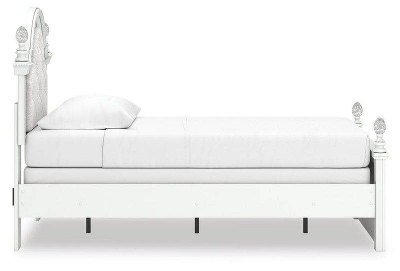 Juego de dormitorio de cama con panel tapizado Kozlani
