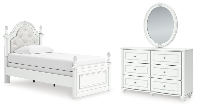 Juego de dormitorio de cama con panel tapizado Kozlani