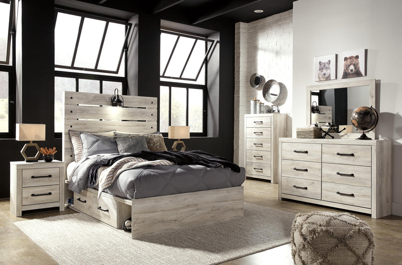 Cambeck Panel Bed with 4 Storage Drawers