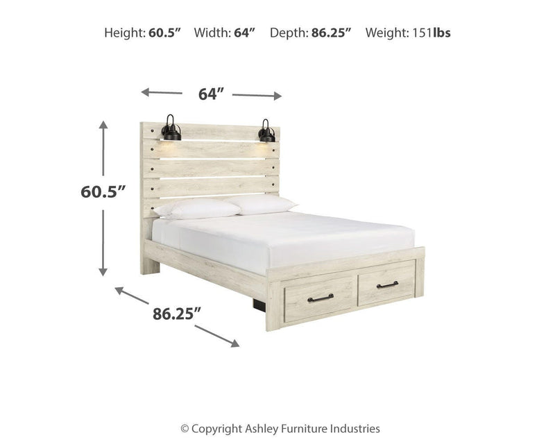 Cambeck Panel Bed with 2 Storage Drawers