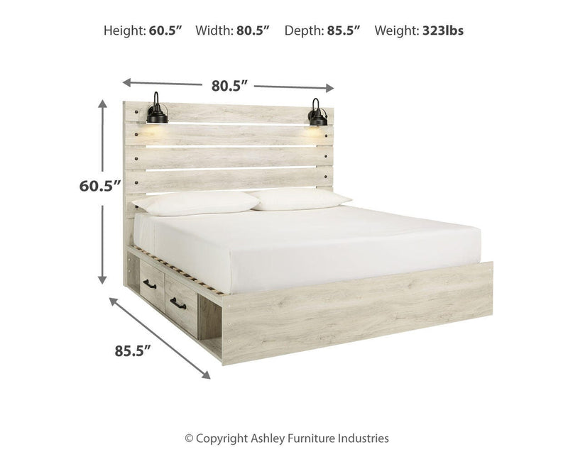 Cambeck Panel Bed with 4 Storage Drawers