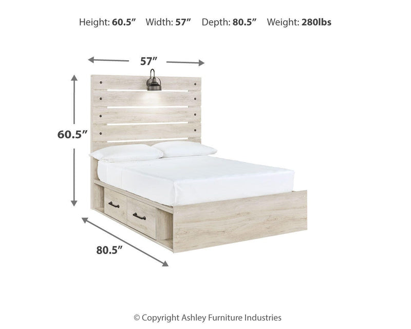 Cambeck Panel Bed with 4 Storage Drawers
