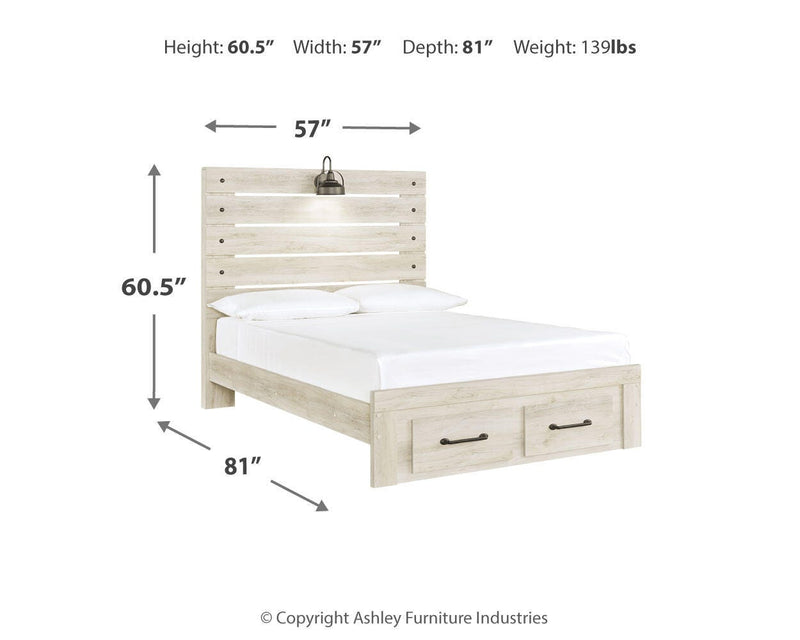 Cambeck Panel Bed with 2 Storage Drawers