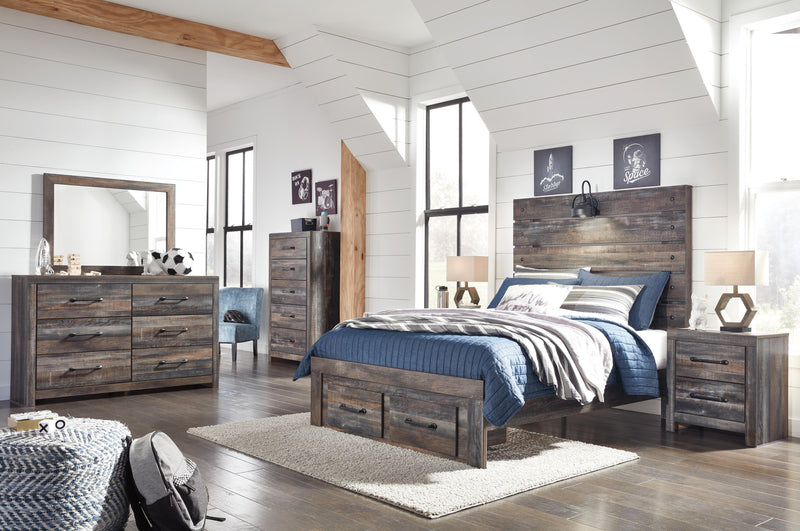 Drystan Panel Bed with 2 Storage Drawers