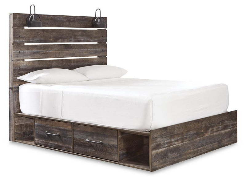 Drystan Panel Bed with 2 Storage Drawers