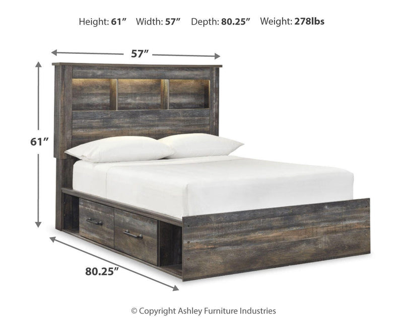 Drystan Bookcase Bed with 4 Storage Drawers