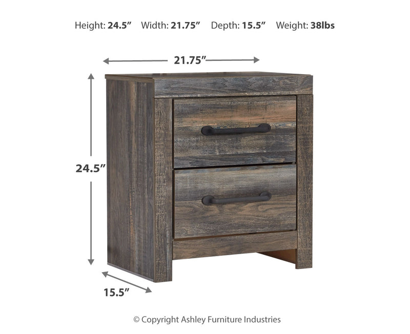 Drystan Two Drawer Night Stand