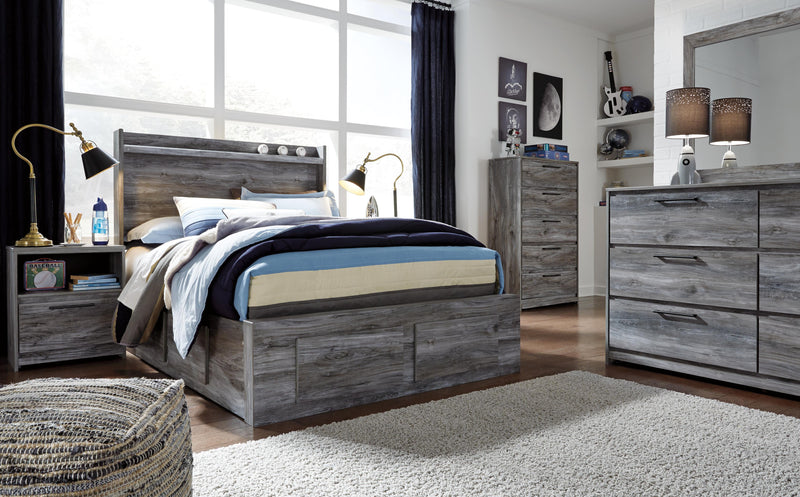 Cama con paneles Baystorm con 4 cajones de almacenamiento
