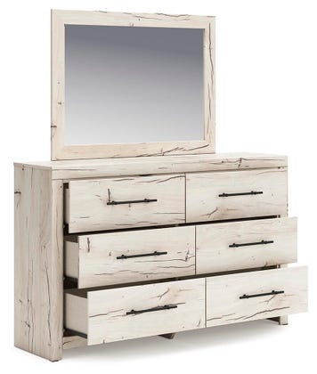 Lawroy Panel Headboard, Dresser and Mirror