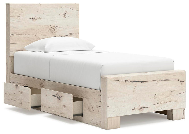 Cama con paneles y almacenamiento Lawroy