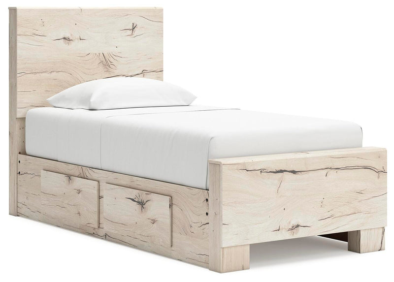 Cama con paneles y almacenamiento Lawroy