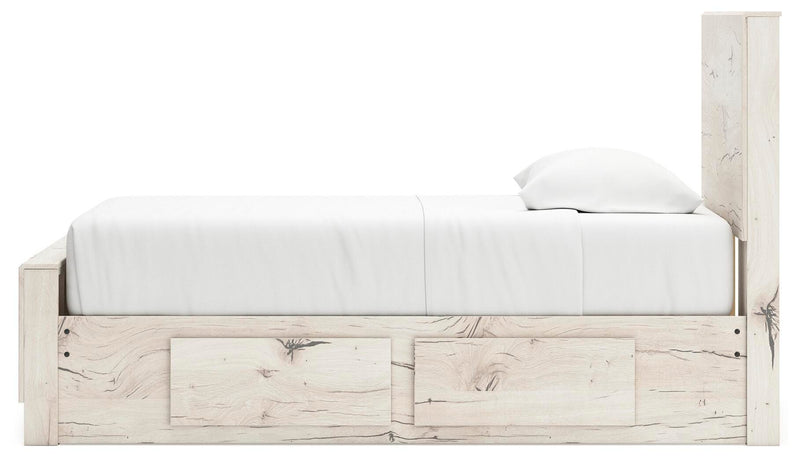 Cama con paneles y almacenamiento Lawroy