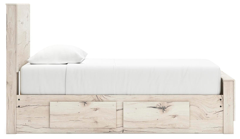 Cama con paneles y almacenamiento Lawroy