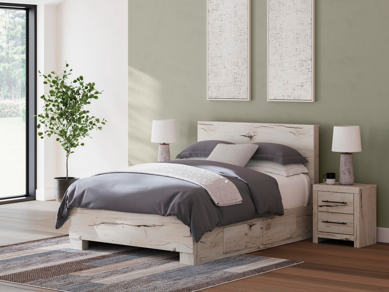 Cama con paneles y almacenamiento Lawroy