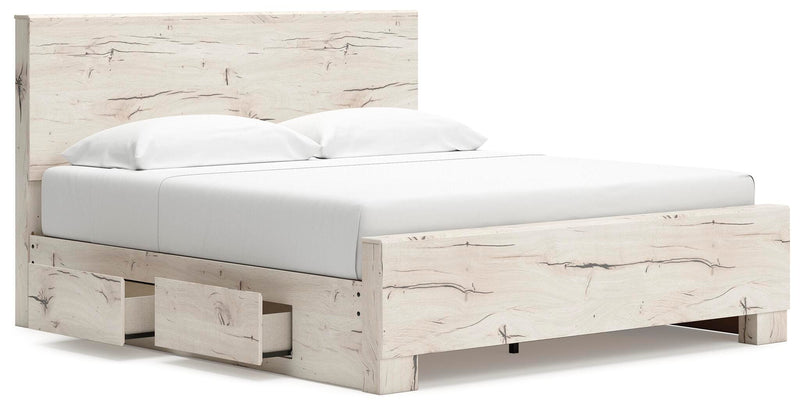 Cama con paneles y almacenamiento Lawroy